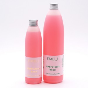 EMELT - HYDRATONIC ROSA Lozione tonica naturale ed analcolica, indicata per tutte le pelli con distillati di acque floreali.